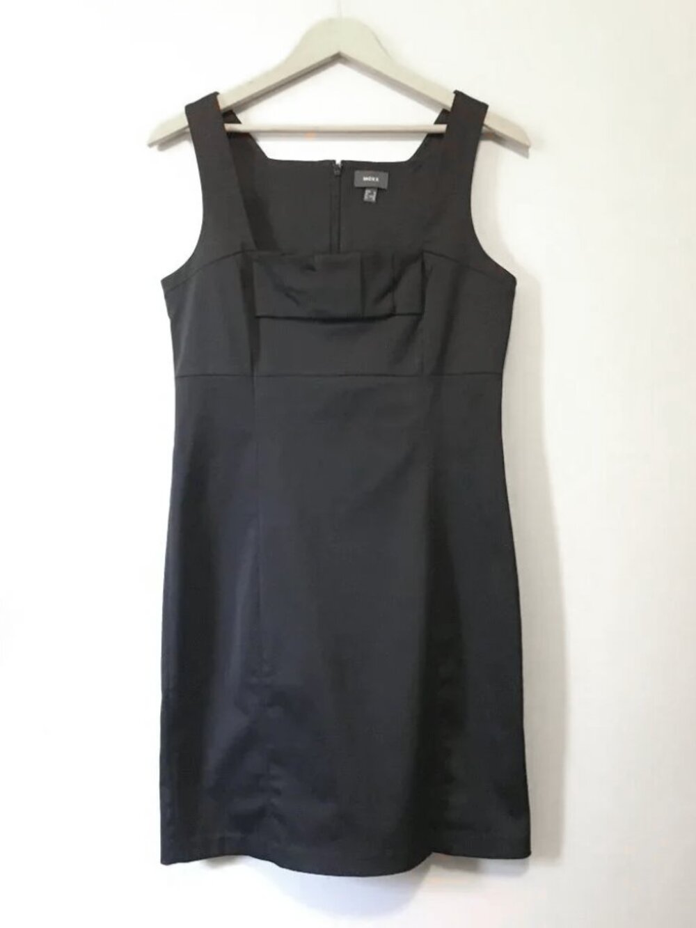 Mexx Black Square Neck High Waist Obi Cotton Blend Dress - UK 10 Cybergoth